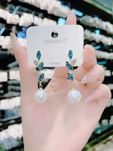 Bông tai bông lúa đính đá đi học trang nhã - trang sức nữ đeo bông bông tai đi tiệc sang chảnh bong tai dài đính đá bong tai nữ GG118 hoa tai nữ hoa tai đẹp  BSTKL - [NaLa Shop]