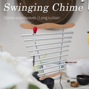 Professional Handheld Energy Swinging Chime - Portable Sound Healing Chimes for Meditation Yoga Sound Bath & Mindfulness High Resonance Bell with Wooden Handle