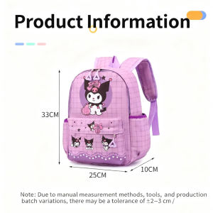 2026 New style Kuromi Melody Backpack For Kids Girls Schoolbag Cinnamoroll Cartoon Cute Schoolbag