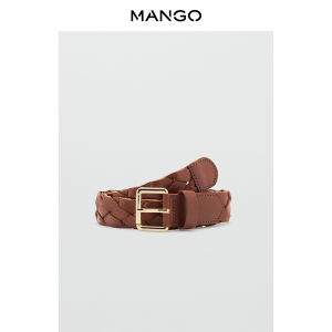 Mango | Thắt Lưng Nữ Da Dệt Đầu Vuông Khóa Găm Mới Thu/Đông 2026