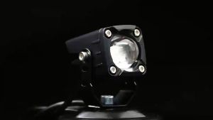 MOFOX 1Pair M1 Laser Gun Motorcycle 80W Super Bright Mini Driving Light LED Spotlight MDL Hi/Lo 4Modes Auxiliary Light Spotlight Flash Light For Motorcycle