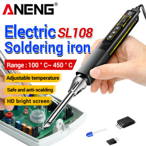 ANENG | 100W Digital Electric Soldering ANENG SL108 Iron Type-C Rechargeable Adjustable Temperature with T12 Tips for Electronic Repair