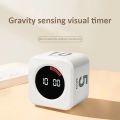 Cubic Visual Timer 60 Minutes Positive/Countdown Silent Timer Type-C Gravity Sensor Digital Alarm Timer for Cooking Study Shower. 