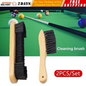 2pcs/set Polishing Maintenance Care Shaft Rod Cue Cloth Snooker Wood Billiards Pool Clean Tool Table Accessories Rail Brush Billiard-Brush-2PCS/Set