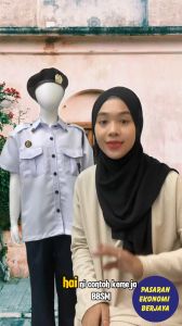 KEMEJA PBSM PUTIH BAJU UNIFORM PERSATUAN BULAN SABIT MERAH PLUS SIZE SHIRT KOKUIRIKULUM KEMEJA PERSATUAN