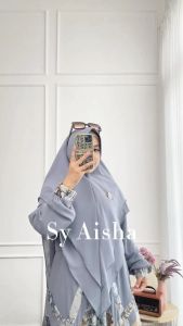 Zahira1808 Aisha 1`Terbaru Bahan Ceruty Baby Doll Lapis Furing Gamis Murah Trendi Baju Syari Muslim Wanita Ibu Busui Terlaris Gamis Pesta Best Seller