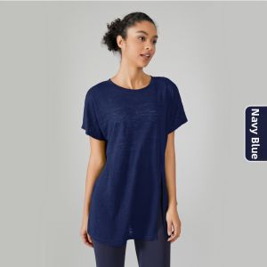 Pilates Lightweight Yoga Sportswear Breathable Quick Dry Fitness Short Sleeve T-Shirt Running Slimming Loose Fit Womens Top