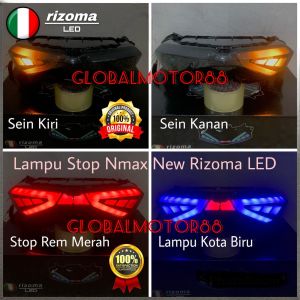 Paket Lampu Sein Depan + Lampu Belakang Stoplamp Yamaha Nmax New 2020 Rizoma LED Racing Free Flaser Sen