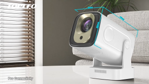 โปรเจ็กเตอร์ HY260Pro ใหม่ 1080P โปรเจ็กเตอร์ฉายผนังห้องนั่งเล่นแบบพกพา โปรเจ็กเตอร์ระยะฉายสั้นขนาดเล็ก 4K พร้อม WiFi บลูทูธ และเสียง
