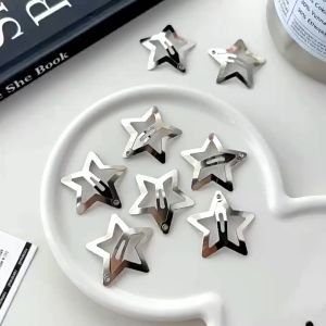 Kẹp Tóc Ngôi Sao Năm Cánh Bằng Kim Loại Màu Bạc Mát Mẻ Dễ Phối Đồ Dành Cho Bạn Gái