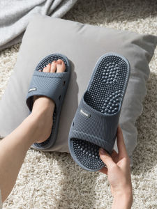 Mens Foot Bottom Massage Slippers Summer Indoor Non-Slip Home Bathroom Bathing Silent Foot Therapy Shoes Couple Home Use