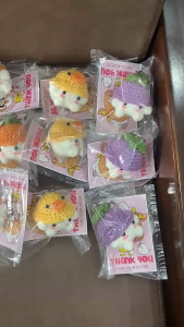 Móc khóa len bé nấm mini đội nón móc khóa handmade