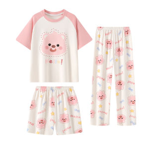 Bộ đồ ngủ bé gái MiiOW Cat People vải cotton tay ngắn phong cách ngọt ngào