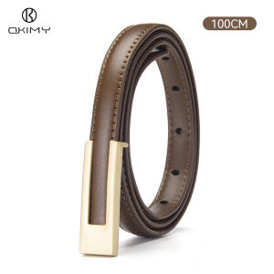 OKIMY Fashion Women Belts Thin Belt Elegant Needle Buckle Design Adjustable Girls Ladies Belt PU Leather Long Straps Waistbands Dress Coat Alloy Buckle Decorations