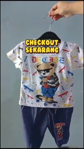 Setelan Baju bayi anak laki laki motif karakter BEAR SKATER & CAPTAIN PILOT usia bayi 3 s/d 24 bln.