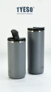 TYESO Coffee Mug | Flat Lid Vacuum Insulated Stainless Steel Drinking Flask 600ml/750ml