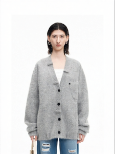 Angora Rabbit Wool Blend V-neck Loose New 2026 Knit Cardigan