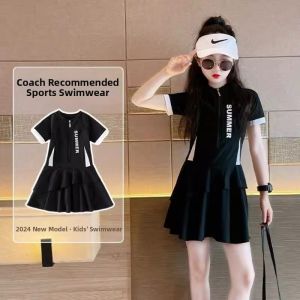 MOULIQIN | Summer Conservative Girls One-piece Swimsuit
