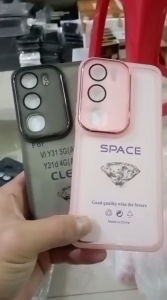 VIVO Y21D SOFTCASE SILIKON TRANPARAN SQUARE PLATING RING MAGSAVE MAGNETIC WIRELESS CASING HANDPHONE