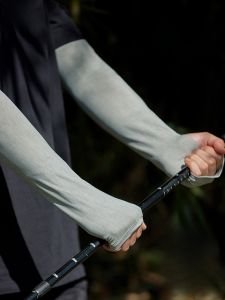 miiow | Mens Long Ice Silk Sun Protection Hand Sleeves Breathable Loose Anti-slip Bicycle Riding Arm Covers Heat Dissipation Coolness