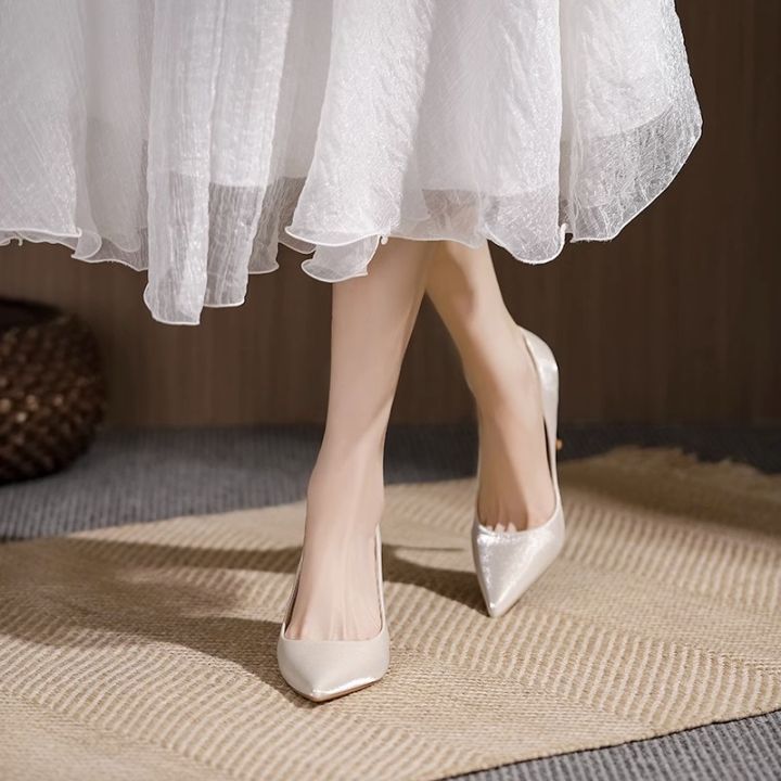 Hong Kong Wedding Shoes Bridal Shoes High Heels Women's Stiletto Heels