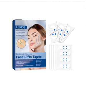Eelhoe Invisible Face Lifting Tapes V-Shaped Facial Line Wrinkle Sagging Tighten Chin Neck Thin Face Stickers Tighten Skin Fade Fine Lines Anti-Wrinkle Face Instant Lifting Patches Skin Care Tool（40pcs/box）