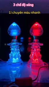 TẶNG ĐÈN NGỦ 49K-1 chiếc đèn thờ pha lê thiên nga đào đổi màu -cao 27 CM tùy chỉnh nhiều chế độ sáng 1 đổi 1 nếu bể vỡ hư hỏng