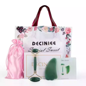 KuoLi | Rose Quartz Slimming Jade Roller and Gua Sha Set