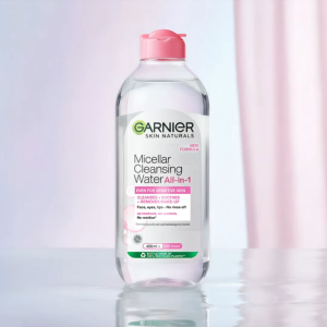 Garnier Micellar Cleansing Water Pink 400ml - Gently Cleanses and Removes Makeup for Normal and Sensitive Skin