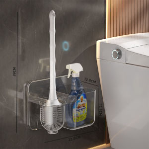 Easy Installation Space-Saving 360-Degree Cleaning Toilet Brush Holder