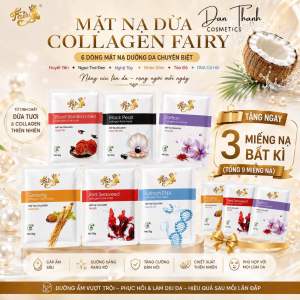 1 MIẾNG MẶT NẠ DỪA COLLAGEN FAIRY (ngẫu nhiên) Hỗ trợ dưỡng sáng cấp ẩm sâu se khít lỗ chân lông chống lão hoá.