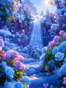 BILIBILI | DIY Diamond Painting Art Fantasy Waterfall Rose Starry Sky Scenery Jewel Kit Diamond Mosaic Embroidery Home Decor