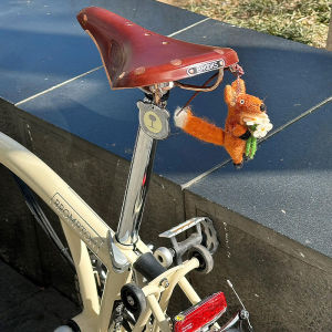 Fox Doll Bicycle Seat Cover Decoration Foldable Bike Accessory Small Craft Fox Hanging Ornament Brompton Bike Seat Cushion