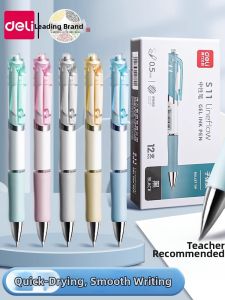 deli | Bullet Tip Quick-Dry Smooth Black Gel Pen 0.5mm
