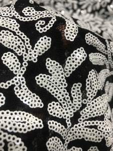 Vải ren kết kim sa màu đen co giãn  nhẹ đẹp sang (khổ 1m5)may đầm váy vest dạ hội  đầm thiết kế thời trang