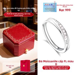 East Beauty | Nhẫn Đá Moissanite Mô Phỏng Kim Cương Bạc 999 Nữ