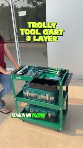 ISKU Troli Bengkel 3 Susun Trolley Trolly Besi Rak Tools Meja Bengkel rak perkakas Type A