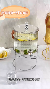 No stand was brought。5L Cold Water Kettle With Faucet Juice Drink Dispenser with Stand Fruit Tea Bucket Beverage Bucket