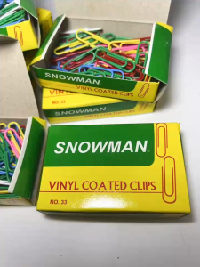 Z&H Snowman Vinyl Coated Plastic No. 33 Colorful Paper clip bookmark school/office supplies