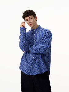 MADWITCH | American Retro Blue Plaid Casual Shirt