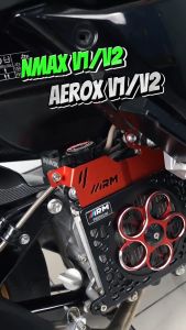 【24H Ship】Arm Radiator Neck Cover Full CNC For Nmax Aerox v1&v2 Made In Indonesia Include Install Bolts(Silver)