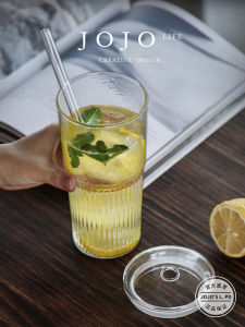 Large Capacity Thickened Heat Resistant Glass Straw Cup with Lid JOJOS L PD Jas High Quality Dining Utensils Water Bottles