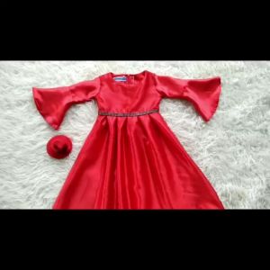 Gaun Swan ACC Jepit Pita | Gamis Satin Couple Anak Perempuan & Dewasa Seragam Lebaran Terbaru Murah