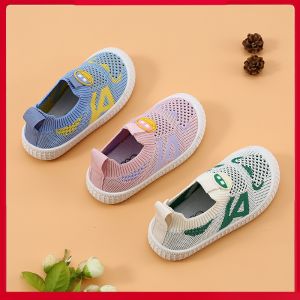Korean Style Childrens Sports Shoes Spring Autumn New Style Breathable Fly Knit Nursery Boys Girls Indoor Board Shoes