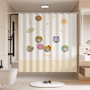 Meisda 2024 New Bath Curtain Partition Waterproof High End Bathroom No Drilling Required Polyester Material European Style
