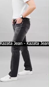 Quần jean nam ống đứng vải co giãn dáng slimfit ống đứng suông cao cấp Kazata ống 17-19cm