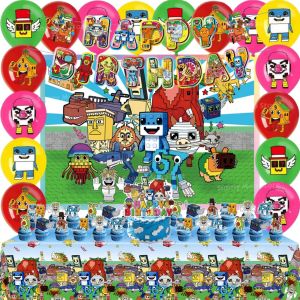 Hasbro | Steal a Brainrot Game Birthday Party Decorations Kit with Balloon Cake Topper Banner Tablecloth for Kids Baby Shower Favors Gift