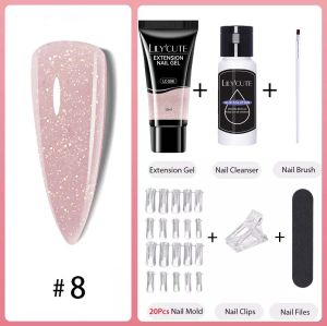 UR SUGAR 6ชิ้น/เซ็ต Nail Art UV Builder Gel Nail Quick Extension Nail Tip Color Nail Tip French Nail Tip Form DIY เล็บชุดเครื่องมือ