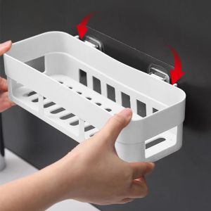 Bathroom AccessoriesSeamless Wall-Mounted Adhesive Toilet Shelves Wall Storage RackBathroom Organizer