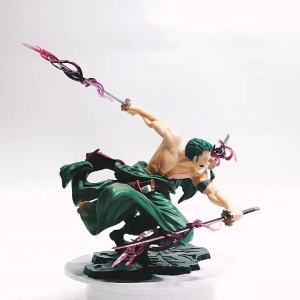 Bandai | One Piece 21cm Roronoa Zoro Anime Action Figure - Three-Blade GK Sa-Maximum Manga Statue Model for Collection And Toy